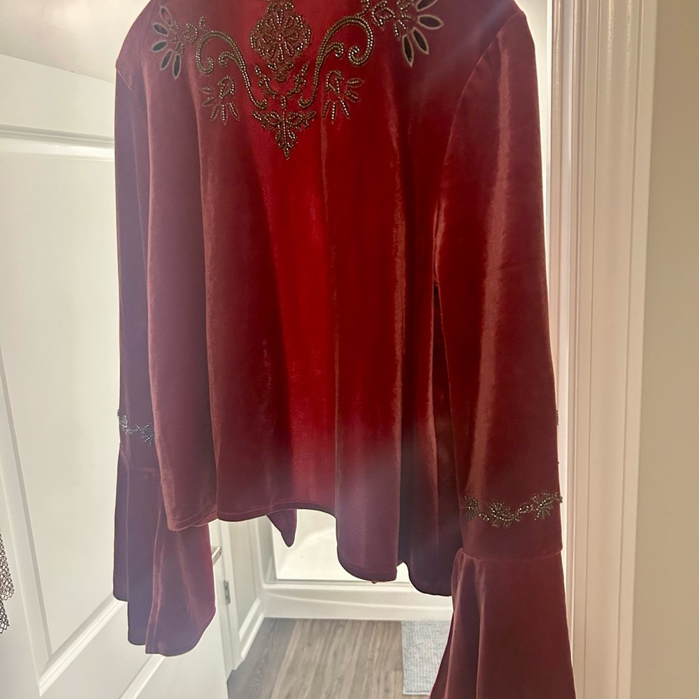 VENUS Burgundy Velvet Jacket - Picture 7 of 8